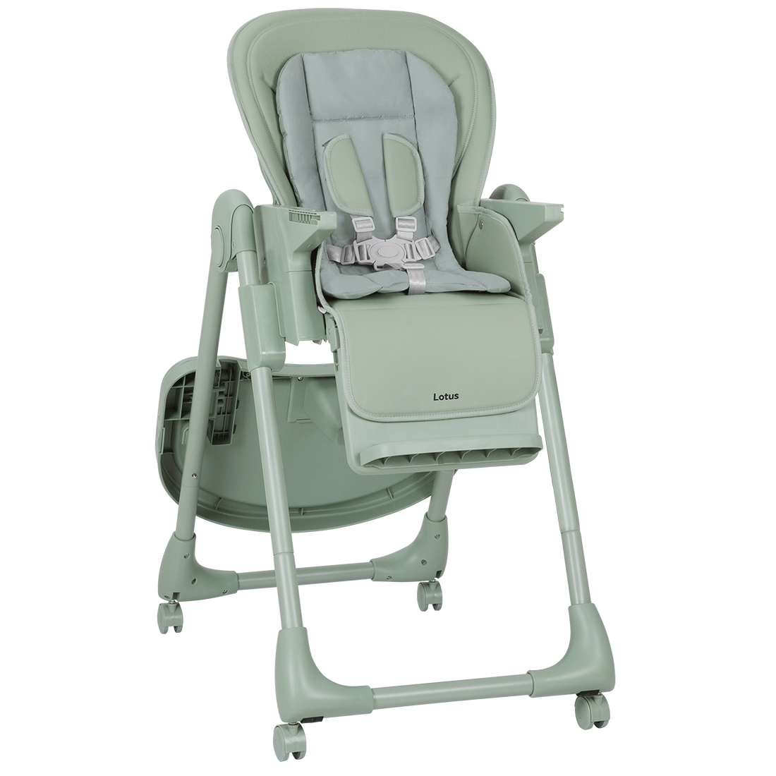 Стульчик для кормления Lotus 2026 ANIM Высоту стульчика можно регулировать в шести положениях. 